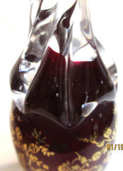 MURANO~24KT GOLD~GILDED FLORAL~GLASS CHAMPAGNE/ WINE FLUTE~LABEL ON BOTTOMS