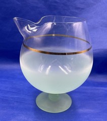 VTG Blendo Frosted Glass Green Cocktail Martini Snifter Style Pitcher w/ Stirrer