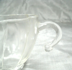 Vtg Hazel Ware Atlas COLONIAL SWIRL SHELL Set of 12 Hook Punch Cups Clear MCM 2