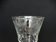 MCM Rock Sharpe Clear Crystal Gray Cut Water Goblet 3005-6 Excel Used Cond.