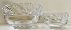 Vintage Tiffany & Co DOLPHIN Wave Footed 8″ & 5″ Chip & Dip Bowl Set Signed