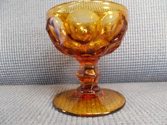 Imperial Crystal Provincial Amber Pattern Champagne Sherbet Glass 4 1/8″