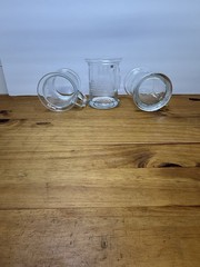 Vintage Toscany Clipper Glass Mugs Set of 3 Etched Ship Hand Blown Nautical