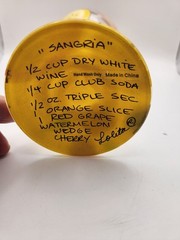 Lolita Love My Wine Sangria Wine Glass Hand Painted Recipe Bottom 15 oz