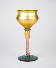 Antique LCT Tiffany Favrile Glass Princess Wine Goblet Signed #M5978 Circa 1900
