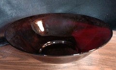Vtg-Anchor Hocking Glass CO, Royal Ruby Diameter Large Round Salad 11.5″ Bowl