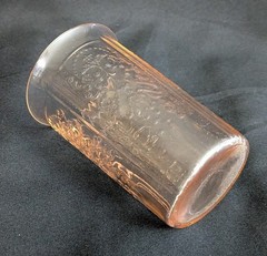 Sharon Cabbage Rose Depression Glass Thin Water Tumbler 9oz ** VERY NICE! **
