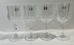 Longchamp Cristal d’ Arques 24% Lead Crystal Wine 4 in Box 5 3/4 inches