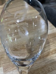 Vintage Cut/ Etched Crystal Grapevine Wine Glass Replacement Piece8 Inches Tall