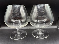 ESTATE CLASSIC GLASS OR CRYSTAL SNIFTER COGNAC BRANDY PAIR GLASSWARE BARWARE