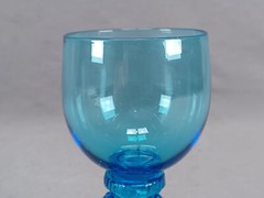 Mid 19th Century British Hand Blown Blue Threaded Glass Roemer Circa 1840s C