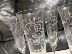 Orrefors Crystal Champagne Bell Flutes Millennium Bells by Erika Lagerbielke 6