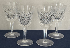 4 Waterford ALANA Wine Glasses 5 7/8″ Claret Made in Ireland Set of 4