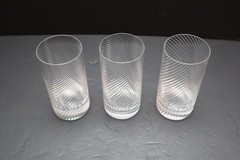 Set 3 Nason Moretti Murano Tumblers TWIST Highball Clear Glass Borealis Crystal