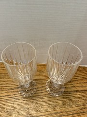 Set of 2 MIKASA Full Lead Crystal PARK LANE 7¼» ICED TEA FOOTED GLASSES * MINT