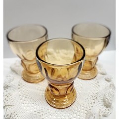 Moondrops New Martinsville Viking Glass Amber Tumblers Vintage Glasses