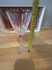 Set- 4 Cristal D’Arques France Cassandra Gold Water Goblets Crystal Glass w/ Box