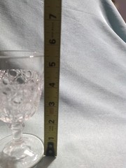 2 Vintage Early American Pattern Glass Flint Currier and Ives Goblet