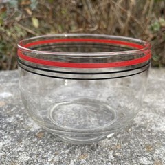 Vtg 1920s Art Deco Red Blk Banded Ice Bucket 4 Shot Glasses Prohibition Era Read