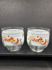 (3) Vtg Sango Silent Night Christmas Glasses Holiday Barware 8 oz