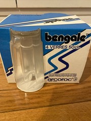 4 Arcoroc ARCADE BENGALE Clear Tempered 16.75 OZ Glass Cooler EUC 5-7/8″ tall