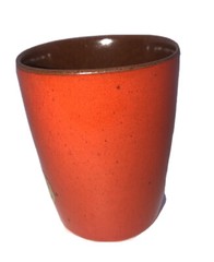 VINTAGE FRANKOMA TUMBLER~3.5″~ BURNT ORANGE/BROWN~5LC C2P