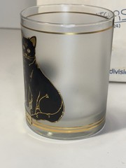 Vintage MCM Culver CATS #024 Double Old Fashioned Glasses Set OF 4 22k Gold Trim