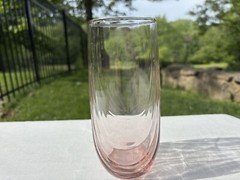 Libbey Glass Crystal Pink Drape 6 1/8th» Flat Tumbler 17oz Very Good Used Cond