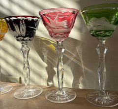 5 Bohemian Wine Glasses Game Hunting Theme Rowland Ward
