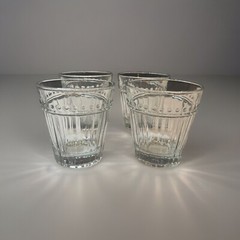 4 Vintage Anchor Hocking Olivia-Isabella Clear 10 Oz Drinking Tumblers 4″