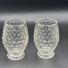 2- Tiara Indiana Glass Co. Tumblers hobnail design 12oz