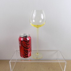 6 Moser Yellow Topaz Long Fellow Wine Glasses 9.5″ Tall Czech Crystal