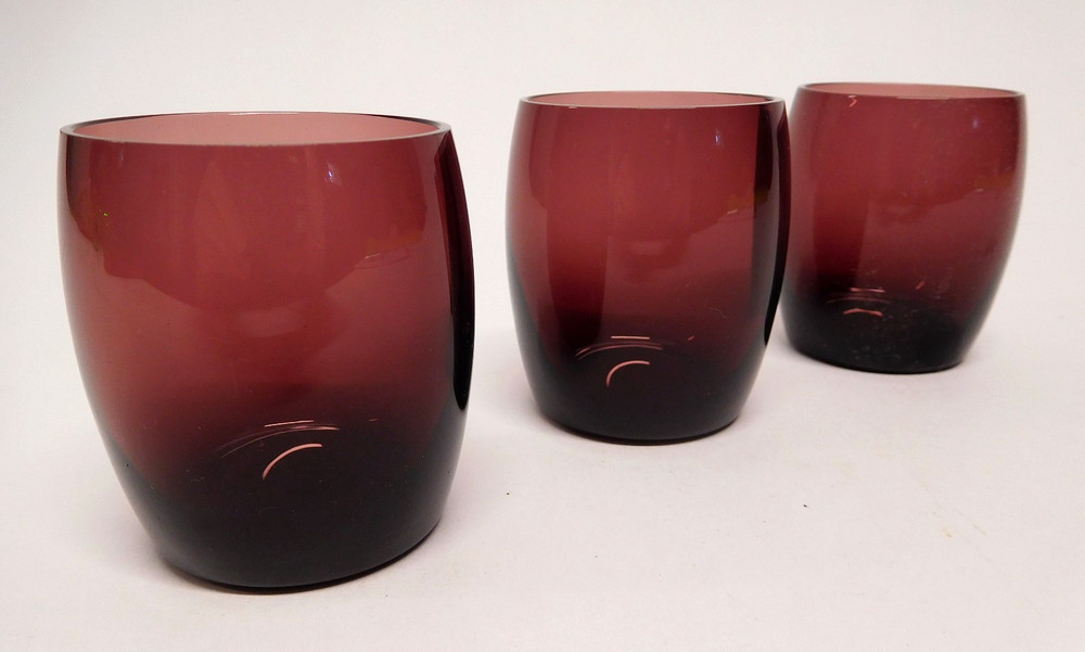 Dark Purple Small Glass, Juice Shot VNTG Bar – Set of 3 – Tumbler Blown Glass