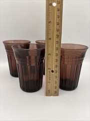 Set of 4 Hazel Atlas New Century Amethyst Juice Glasses