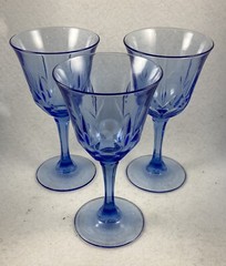 Fostoria Avon American Blue Water Goblets 7.3in Discontinued Set of 3
