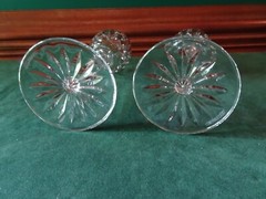 WATERFORD CRYSTAL LISMORE CHAMPAGNE FLUTE GLASSES, PAIR, IRELAND, SIGNED, 8-7/8″