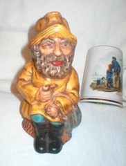 FISHERMAN VASE NORMAN ROCKWELL MUG RED LOBSTER LIGHTHOUSE GLASS LOT SOLD AS IS