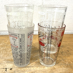 Lot of 4 Vintage Federal Glass Pint Cocktail Recipe Glass Tumblers VGC mcm