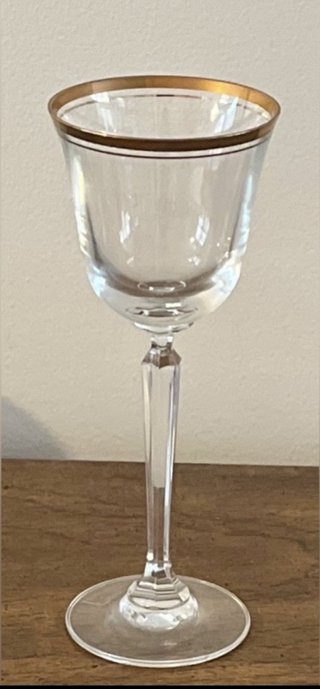 Set of 2 Mikasa Wheaton Gold Trim Wine Goblets New