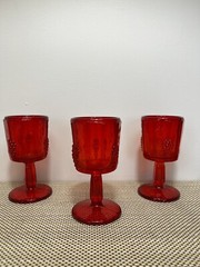 Red Ruby Scarlet Vintage Westmorland Wine water drinking Glass Glasses goblets