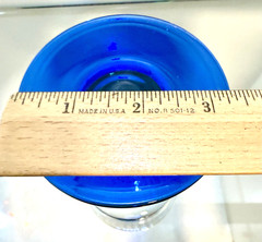 Anthropologie Galleria Wine Water Goblets 12 oz Blue Green Optic Bowl  7 1/4″ T