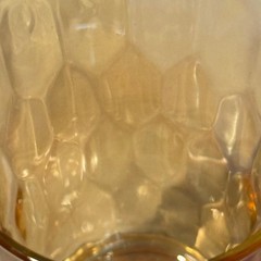 Vintage 2 Rare Jeanette Glass & Carnival Iridescent Lustre Honeycomb Tumblers 5”