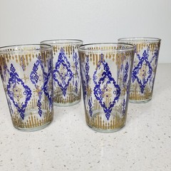 Vintage Mid Century Modern Moroccan Boho Juice Glasses Set Of 4