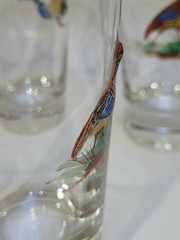 Vintage Game Bird 10 GameBird Highball Glasses 3D Gold Rims Hunting Lodge Decor