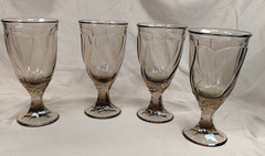 Noritake Sweet Swirl Water Iced Tea Goblet Glasses Tawny Brown Set of 4