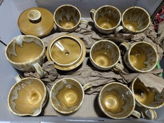 Vtg Canonsburg Pottery Company Butterscotch Ironstone set Of 12 Read Descrip