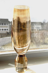Wine or Champagne Glass-Iridescent Gold-Ava Collection by Tempa-Faceted Base