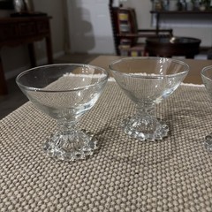 Set of 3 Clear Vintage Anchor Hocking Boopie Sherbet Dessert Cups