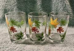 Vintage Juice Glasses by Salem Glass Company – Maple Leaf Pattern set of 3
