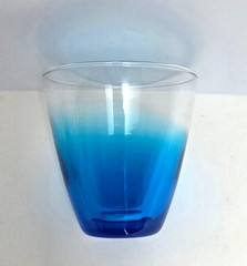 Blue Ombre Gradient 5 SMALL TUMBLERS DRINKING GLASSES 4″, Water Juice, Excellent